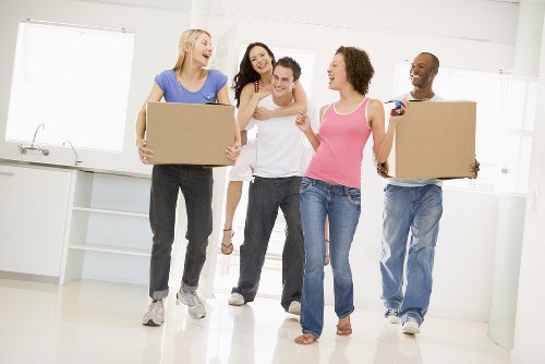 Team preparing items safely for a man and van move