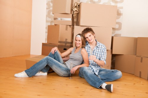 Local removals vehicle supporting a flat relocation in West London