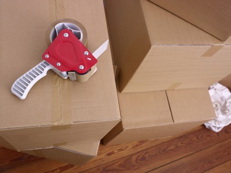 Professional packing materials used for fragile items during a flat move